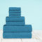 Lot de 8 serviettes 100 % coton égyptien 600 g/m², 2 serviettes de bain, 2 essuie-mains, 4 gants de toilette - Bleu sarcelle
