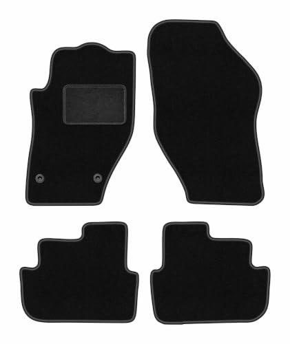 Velours-Fußmatten passend für Peugeot 308 CC 2007-2013, Schwarz, LUX | passend für Cabrio; Velours-Teppich (Polypropylen), ca. 6,5 mm; rutschfest, runde Befestigungen (Typ CP)