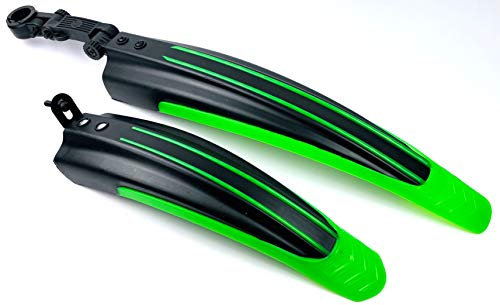 Hallenwerk 2er Set Schutzblech Fahrrad Spritzschutz für Vorne und Hinten Kotflügel jurfahr Farbe: (GRÜN/SCHWARZ)