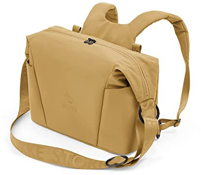 Stokke Xplory X Wickeltasche, Golden Yellow – Trageoption als Schultertasche oder Rucksack – Inklusive faltbarer Wickelunterlage & Beuteltasche – UPF 50+, wasserabweisend, leicht zu reinigen