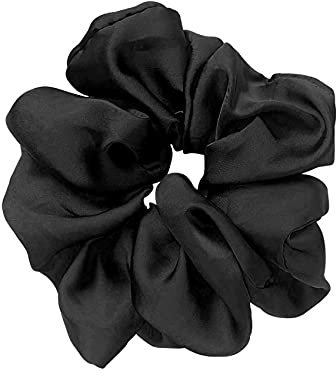 JeoPoom Seide Haargummi, Seide Haare Ringe, Haargummis Elastische Haarbänder Pferdeschwanz Haarschmuck für Damen und Mädchen(Schwarz)