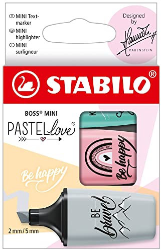 STABILO - Textmarker - BOSS MINI Pastellove 2.0-3er Pack - rosiges Rouge
