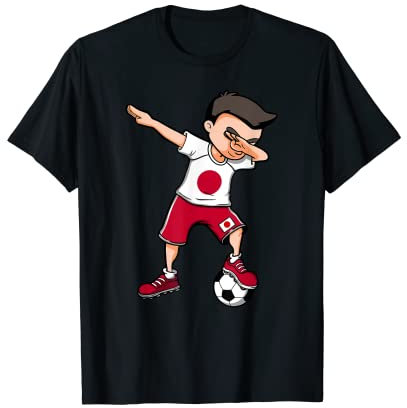 Dabbing Fußball Boy - Japan Jersey Japanese Football Fans T-Shirt