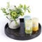 BANOMII Bandeja Decorativa de cerámica para Servir Mesa de café y Centro de Mesa, Bandeja Redonda de 10 Pulgadas, bandejas de baño y Cocina para encimera, Acabado Negro y mármol