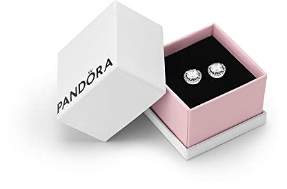 Pandora Timeless Women's Sterling Silver Round Sparkle Clear Cubic Zirconia Stud Earrings, With Gift Box