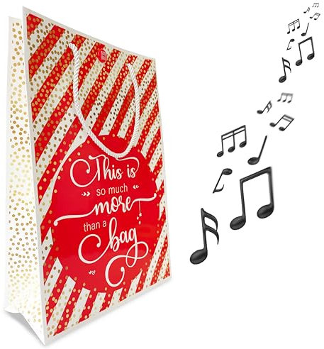 MUSIK-Geschenktüte Love actually, beim ÖFFNEN der Tasche hört man Love is all around (Coverversion), tolle Geschenkverpackung, GagBag von bentino 33 x 23 x 10cm