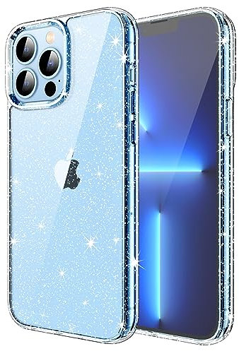 JETech Glitter Case for iPhone 13 Pro 6.1-Inch, Bling Sparkle Shockproof Phone Bumper Cover, Cute Sparkly for Women and Girls (Clear)