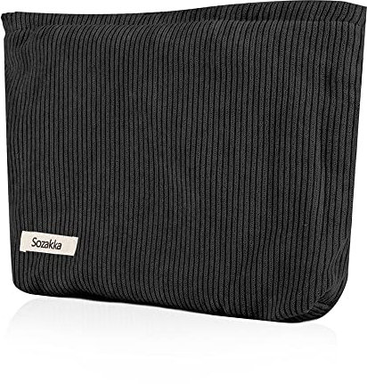 Kosmetiktasche Damen Multifunktionaler Kosmetiktäschchen Reise Makeup Tasche Portable Aesthetic Bag Kulturbeutel Schminktasche Taschen Organizer für Handtasche für Reisen,Alltag-schwarz