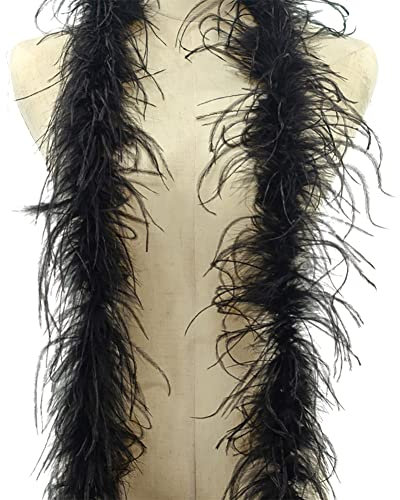 Federboa einfarbig Federdichten,200CM Flauschige Straußen-Federboa zum Basteln, Federboa Boa Kostümzubehör, Feder Schal, Karneval Boa, Federstola Federschal Damen Mädchen Karnevals Kostüm Accessoire