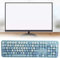 Tbest qwertz Keyboard Wireless,Kabellose Tastatur EIN 2,4 GHz Kabelloses 104-Tasten-Tastatur- und Maus-Set Büro-Desktop-Nette Tastatur für Computer (Blaue Mischfarbe)