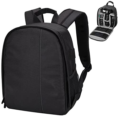 Lizbin fotocamera zaino Borsa fotografica professionale per DSLR/SLR Fotocamera Mirrorless, Fotografia Zaino Caso per le donne gli uomini fotografi, Compatibile con Canon Nikon Digital Lens (grigio)