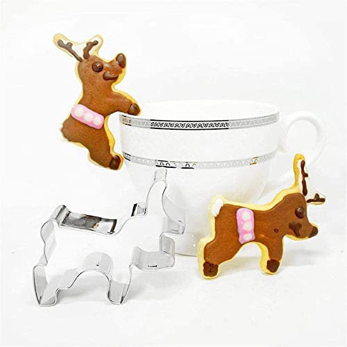 Uteruik Christmas Cookie Cutter Stainless Steel Elk Biscuit Cutter Decorating Mould Pastry Baking Tools Cup Hanging Cookies Mould Mug, 1pcs