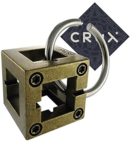 Hanayama Cast Box Puzzle - Level 2 von 6 - Fairly Hard - inkl. Crux Aufkleber
