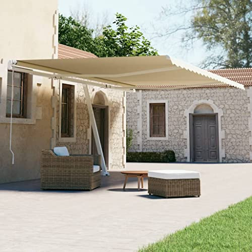 FIRBNUS Toldo Automático de Pie 600x300 cm Retractil Exterior Motorizado para Terraza y Balcón en Crema