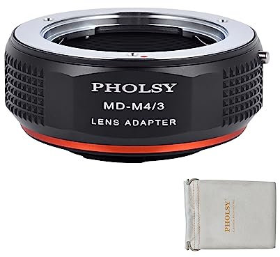 PHOLSY Objektivadapter MD auf MFT Kompatibel mit Minolta Rokkor MD/MC/SR Objektiv auf M4/3 Micro 4/3 Micro Four Thirds MFT Kameragehäuse Kompatibel mit Olympus Panasonic Lumix Kameras