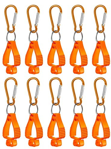Hausdec 10Pcs Glove Clips for Work Glove Holders Glove Belt Clip with Metal Carabiners for Construction Worker Guard Labor
