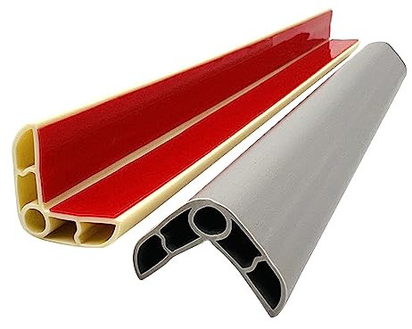 PVC Winkelprofil, 25x25mm Kunststoffwinkel PVC Gummi,Selbstklebend Kantenschutzprofil, Elastischer Kantenschutz Eckschutzprofil (100x2.5cm - Grau)