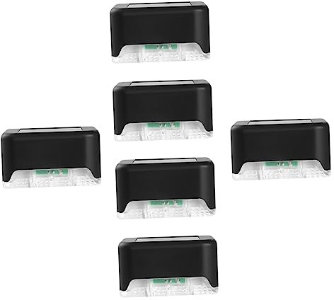 DOITOOL 6 Stück Stufenlichter Außenstufenleuchten Außenhofleuchten Außenwandleuchten Terrassenleuchten Led- Solar-Stufenleuchten Outdoor-Led-Gartentreppenleuchten