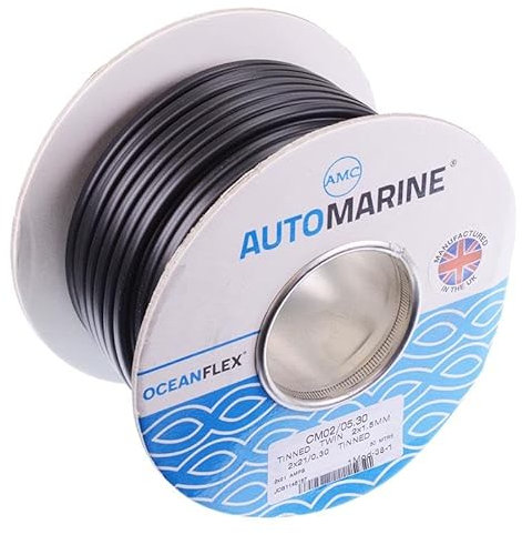 2-Core Flat 1.5mm² Oceanflex Tinned Copper Cable 21/0.3mm 30M Automotive Marine Electrical