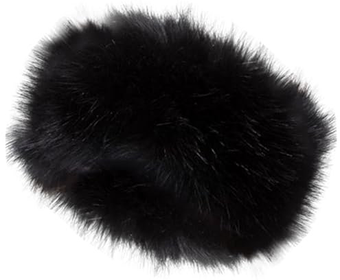 NIDONE Frauen Kosaken russischer Stil Faux Pelz Mütze mit Stretch - Pelz Stirnbands Wintermütze mit elastischem schwarzen Fuzzy Fell Flauschig Winter Stirnbands Waschbar