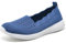 Puxowe Damen Slip On Sneaker Leichte Atmungsaktiv Sportschuhe Turnschuhe Bequem Freizeitschuhe Walking Schuhe Outdoor Fitness 37 EU Sapphire Blue