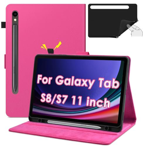 KATUMO Cover per Samsung Galaxy Tab S8 2022/S7 2020 11 pollici con Supporto S Pen, Molteplici Prospettive Slim Smart PU pelle Flip Protettiva Custodia Tablet,SM-X700/X706/T870/T875