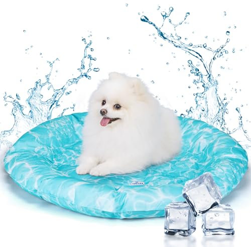 Nobleza kühlmatte Hunde Katzen, Kühldecke für Hund, Kühlende Decke Bett Haustier, Hundekühlmatte Selbstkühlend, Kühlkissen Sommer, Kühlbett mit Ungiftigem Gel, Orbicular, S, 62CM