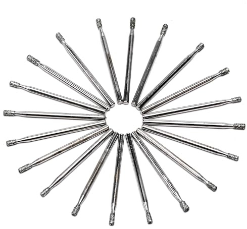 JINGLING 2mm Diamond Drill Bits for Glass, 0.08 Tile Drill Bits, Small Hole Saw Drilling Tools for Stone Rocks Ceramic Porcelain Pack of 20Pcs