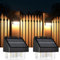 EDISONFIRE Solar Fence Lights Outdoor - 2 Pack, Garden Fence IP67 Waterproof, Warm White 3-Bulb Solar Wall Lights for Patio Decking & Yard Decoration