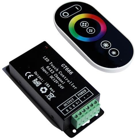 12V - 24V RGB Empfänger + Fernbedienung LED Controller Funk Regler Touch Dimmer Steuergerät