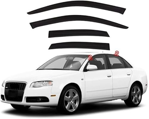 GuGuoZZ Windabweiser Regenabweiser für Audi A4 Sedan B7 2000-2008 Luftabweiser Seitenscheiben Regenschutz Regenabweise Rumplex Windabweiser