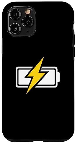 Miftees iPhone 11 Pro Battery Charging Case - Yellow Lightning Icon with Battery - Snap-On/Flip Case