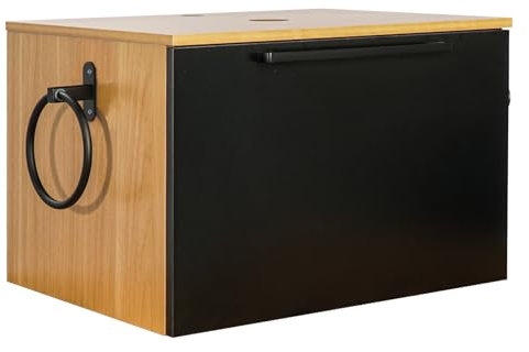 ZealWe Badmöbel Set Badezimmerschrank, Schmaler Badschrank, Aufbewahrungsschrank 60cm mit Handtuchhalter Rollenhalter, Waschtischunterschrank hängend ohne Aufsatz-Waschbecken, Waschtisch, Anthrazit