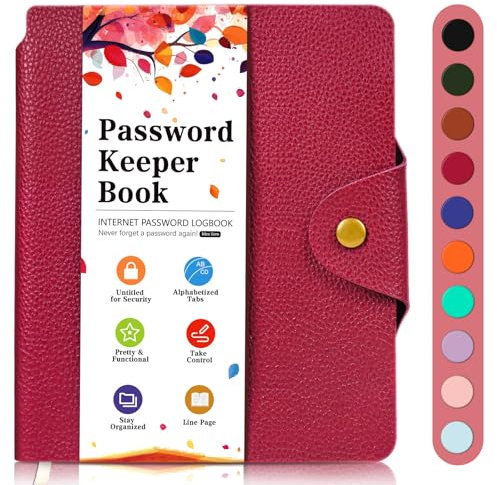 Carnet Mot de Passe Alphabetique, Petit Carnet de Mots de Passe, Cahier des Noms D'utilisateur et des Mots de Passe, Petit Journal des Mots de Passe pour L'adresse Internet Site Web Connexion, Rouge
