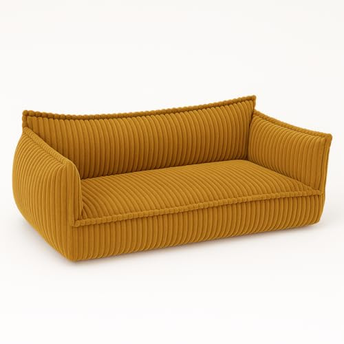 chilly pilley® Kinder Sofa aus weichem Cord – Bequeme Kindercouch mit abnehmbaren, waschbaren Bezügen – Erhältlich in vielen Farben, ideal zum Spielen, Lesen und Entspannen (Honig)