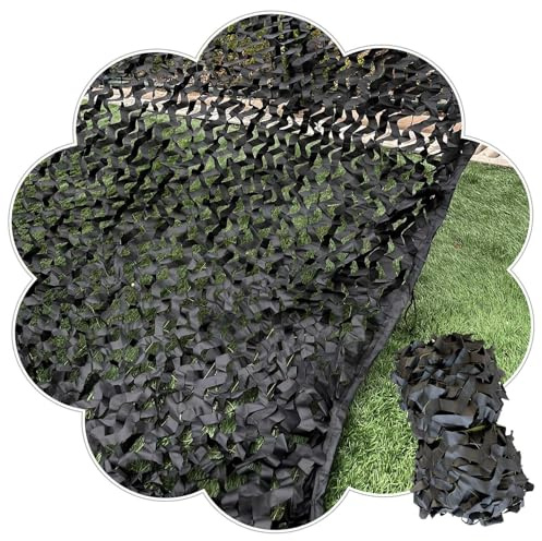 Outdoor Camo Netting,Black Camouflage Net,Military Nets,Lightweight,Sunshade,Decoration,Hunting,Shooting,Camping,Photography,Sunshade Tent,Camouflage Shade Mesh Net,84 Sizes,Black-6x11m/19.7x36.1ft