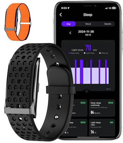 Fitness Tracker , IP68 Waterproof - 127 Sport Modes, 24/7 Heart Rate, Sleep Analysis, GPS, Pedometer, Blood Pressure/SpO2 Measurement, Compatible with iOS Android(Complimentary orange braided strap)
