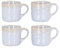 4er Set Steingut Becher 350ml Tasse Grau Kaffeetassen Modern Design Küche Kaffeepott Teetasse