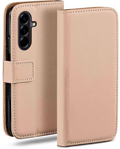 moex für Samsung Galaxy A56 5G Hülle mit Kartenfach, Handyhülle klappbar 360 Grad Schutzhülle, PU Leder Handytasche Samsung Galaxy A56 5G Klapphülle Flip Case, Taupe