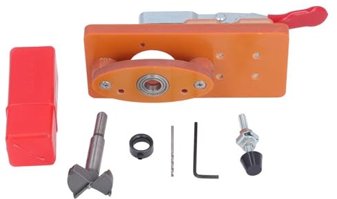 Lybunair 35mm Concealed Door Hinge Jig Kit, Woodworking Cabinet Template, Accurate Locking Position Hole Opener for Installation