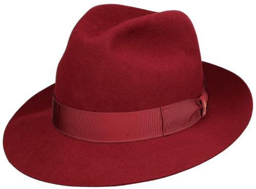 Borsalino Marengo Haarfilz Bogarthut Haarfilzhut Fedora Herrenhut Damen/Herren - Made in Italy Wollhut Filzhut mit Ripsband Winter Frühling-Sommer Herbst-Winter