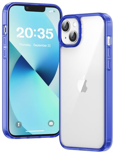 Voyahülle Clear Case for iPhone 13, Ultra Thin, Shockproof TPU Cover, Anti-Yellowing, Crystal Clear, Phone Case for Apple iPhone 13 - Dark Blue