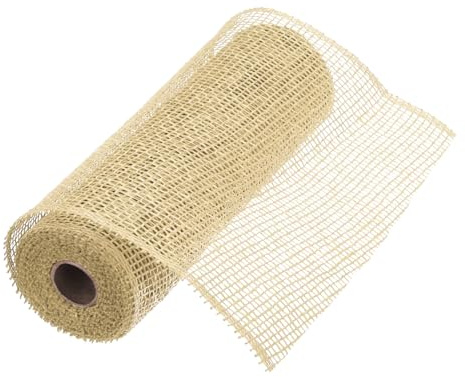 QUARKZMAN 10 Zoll Poly Jute Netz Für Kränze Dekoratives Netzstoff Band 5 Yard Für Herbst Ostern Weihnachten Blumen Schleife Beige