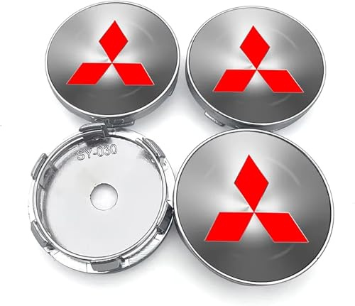 ZXCDRFT 4 Stück Auto-Radkappen für Mitsubishi Pajero Eclipse 60mm, Das Stark Langlebig Stabil Radnabenabdeckung Logo Zentralabdeckung Schutz Felgen,C