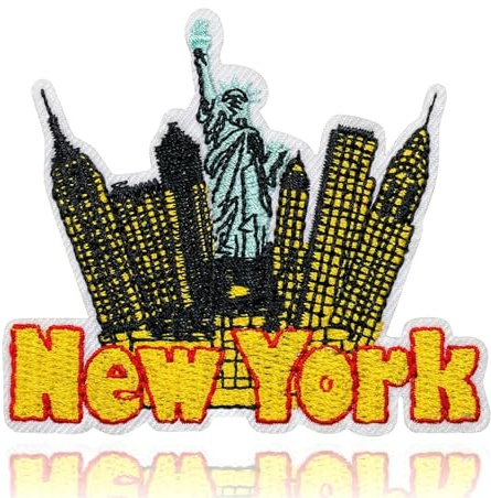 QianSiLi 3 New York Statue of Liberty Iron On Patch - NYC Skyline Embroidered Traveler USA American Travel Appliques Sew On/Iron On Patches for Clothing, Holes, Jeans, Hats, Backpacks, Clothes