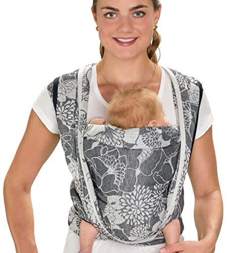 Hoppediz gewebtes Baby-Tragetuch ab Geburt, Baumwolle Leinen Mix, Florenz 4,60 m