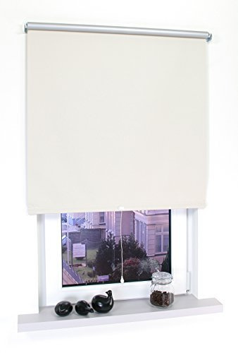 HOMELIA Thermo Spring- BZW. Schnapprollo Made in Germany/Verdunklung mit silberner Thermo-Beschichtung / 102 x 180 beige/Wand-und Deckenmontage