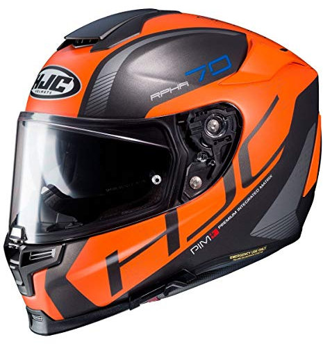 HJC Motorradhelm RPHA 70 Vias MC7SF, Schwarz/Orange, Größe XS