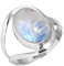 Jeweloporium Weiß Natürlich Mondstein 925 Sterling Silber Ringe für Damen mit Stein Handgefertigt Silber Ringe Größe 63(20.1) Ostern Geschenk Cocktail Schmuck