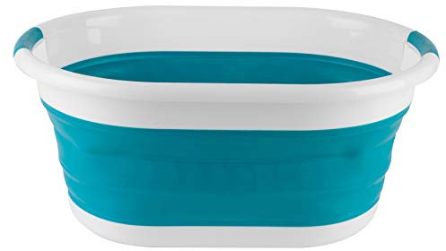 Beldray COMBO-3957 Oval Collapsible Laundry Basket, Set of 2, Turquoise